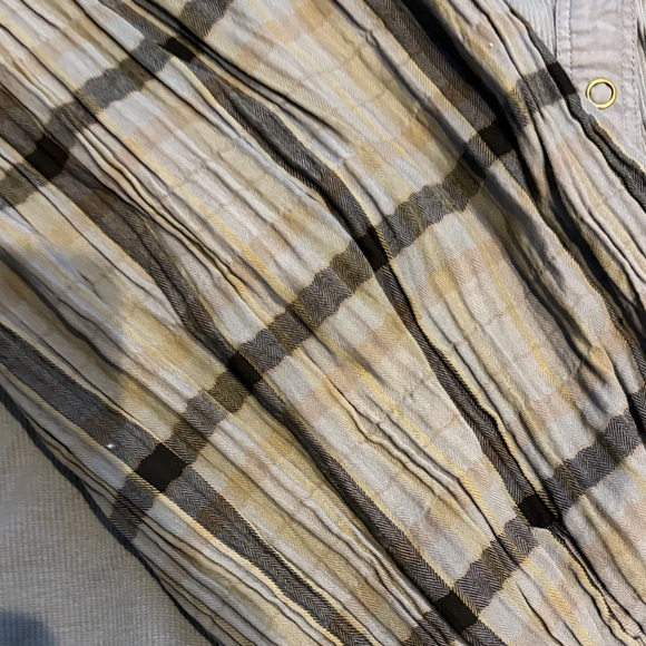 Pilcro Blue Plaid Sleeve Blouse - Picture 4 of 4